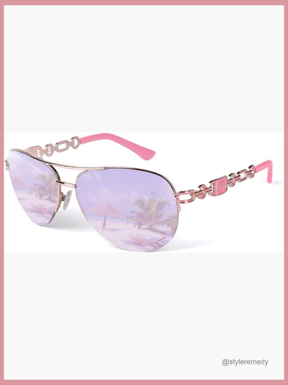 Metal Frame Aviator Sunglasses UV400 Mirrored Lens